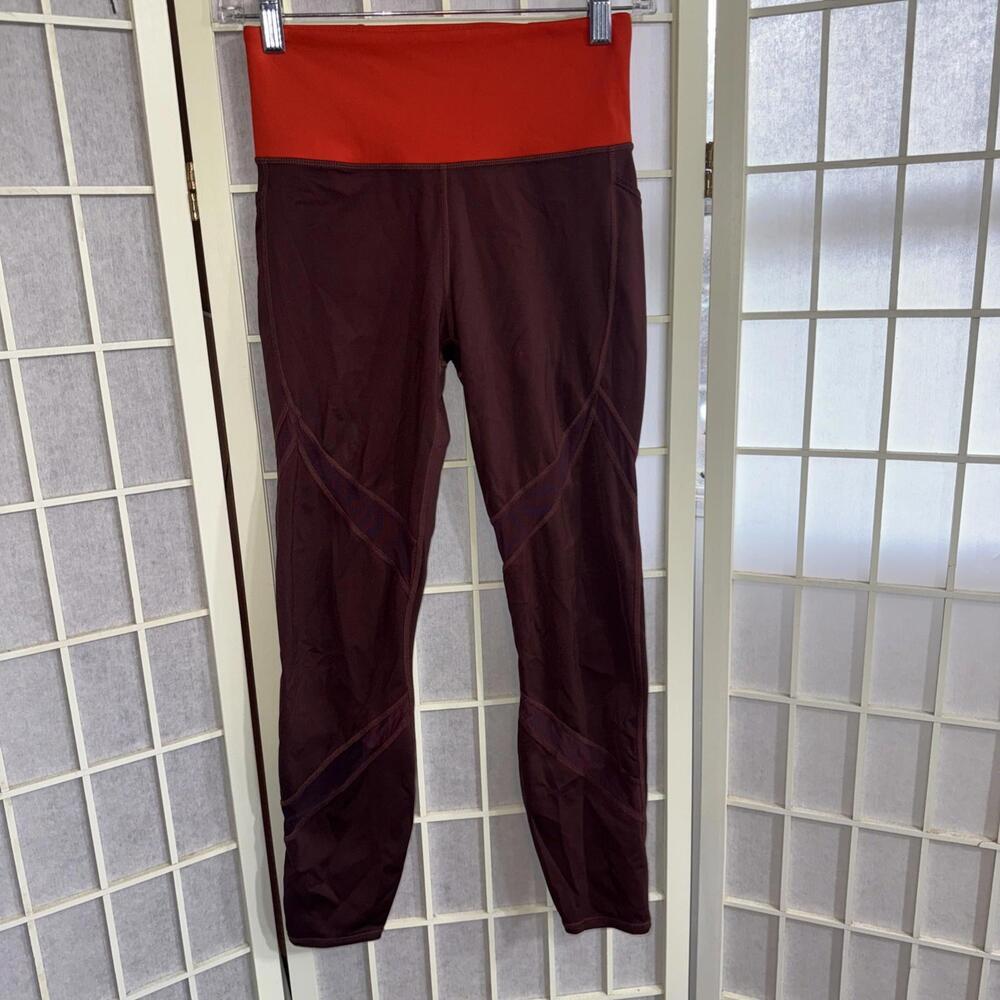 Athleta Tenacity Athletic Athleisure Gym Workout Burgundy‎ 7/8 Leggings Small
